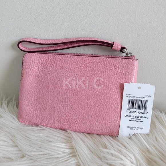 Coach Corner Zip Wristlet With Sundae Graphic CU254 pink ice cream - Picture 9 of 11